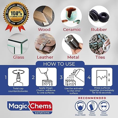 Magic Chems CA Glue with Activator, Cyanoacrylate Adhesive, Acrylic, 1 Pack - size: 1 Pack