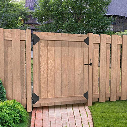 Fence Gate Kit Gate Hardware with Gate Latch - Updated 90 Degree Right Angle Gate Hinges - Anti Sag Gate Kit - Gate Corner Brace Bracket (1 Set) - size: No Sag Gate Kit