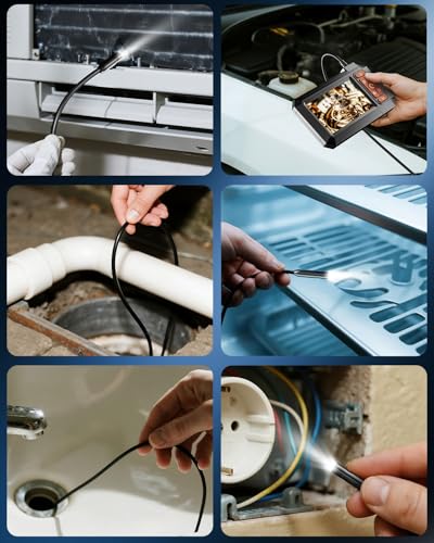 Endoscope Camera with Light, Inspection Borescope Camera 4.3" IPS Screen