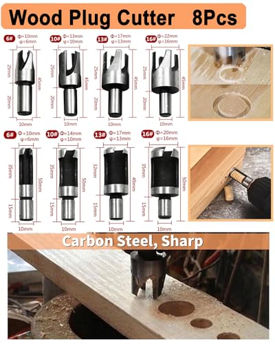 34 Pack Woodworking Chamfer Drill Bit Set with Countersink Bits