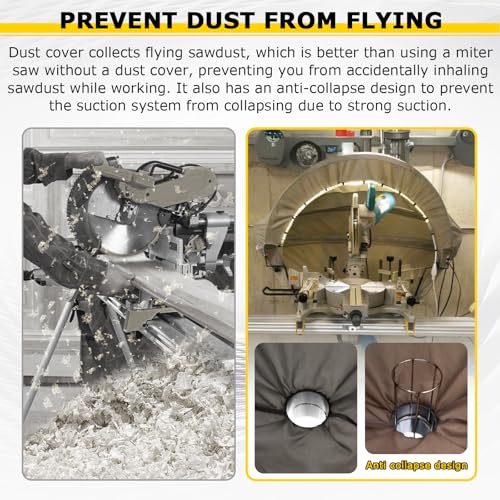 Miter Saw Dust Hood with Light, Chop Saw Collector Attachment