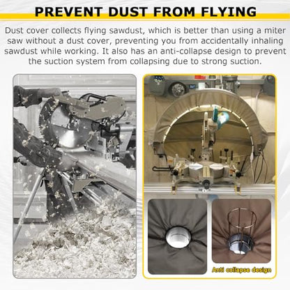 Miter Saw Dust Hood with Light, Chop Saw Collector Attachment