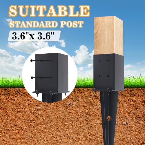 1 Pcs 22-inch 4"x4" Fence Post Anchor Ground Spike(Internal 3.6"x3.6") - size: 1, style: 4"x 4"