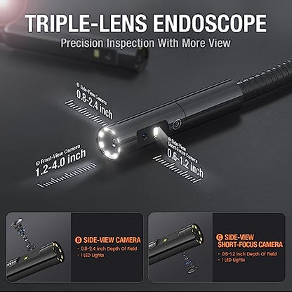 Teslong NTS700 Triple Lens Borescope with 7" 720P IPS Screen