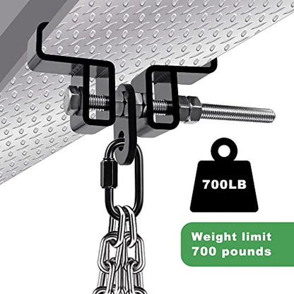 SELEWARE Heavy Duty Punching Bag Hanger, Steel I Beam Clamp for Heavy Bag - color: A. Beam Clamp with Carabiner (1 Pack)