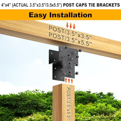 4x4 1PCS Post Cap Tie Rod Brackets,Heavy Duty Beam Tie Rod Brackets - size: 4"x4" 1pcs