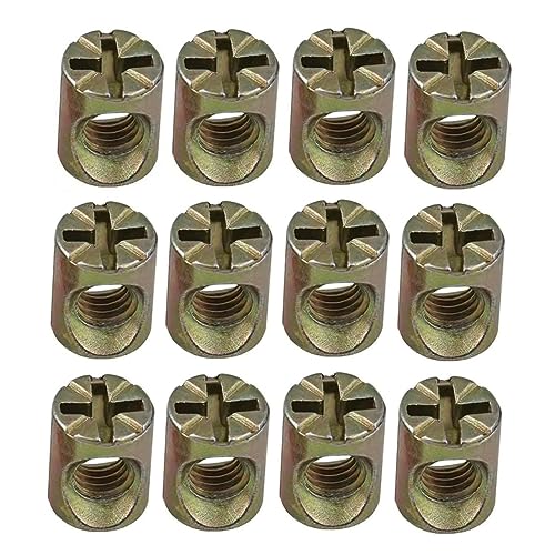 NACX M6 x 13mm Cross Barrel Nuts Cross Dowel Slotted Nuts, 20Pcs
