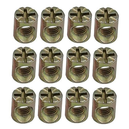 NACX M6 x 13mm Cross Barrel Nuts Cross Dowel Slotted Nuts, 20Pcs
