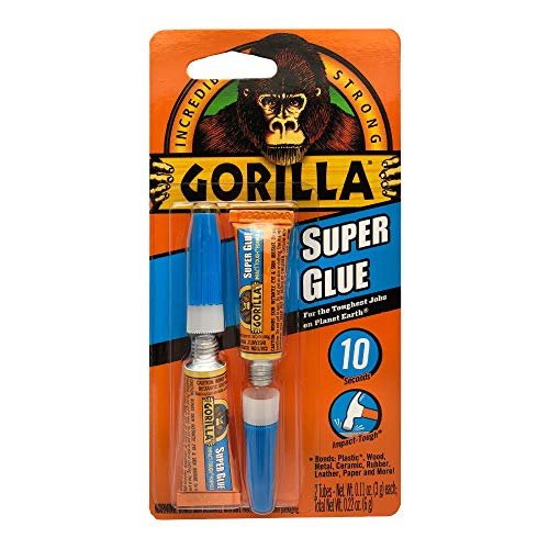 Gorilla Super Glue, Two 3 Gram Tubes, Clear, (Pack of 2) - size: 2 - Pack