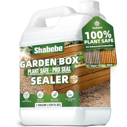Garden Box Sealer Pro Grade 1 Gallons – Plant-Based, Non-Toxic Wood Sealer for Raised Garden Beds, Planters & Pet Shelters, Water & Weather-Resistant Finish for Outdoor Wood - size: 1 Gallon