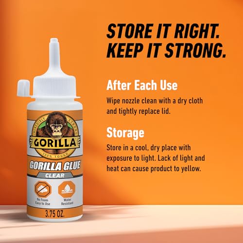 Gorilla Clear Glue, All Purpose, Polyurethane, 3.75 oz Bottle, 2-Pack - size: Bottle 3.75oz, style: Bottle 2 Pack