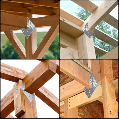 Hurricane Ties for Rafters 24 Pack, 18-Gauge Hurricane Roof Straps for Shed, Heavy Duty Galvanized Rafter Ties, Hurricane Wood Clips Rafter Brackets Joist Brackets - style: 24pcs