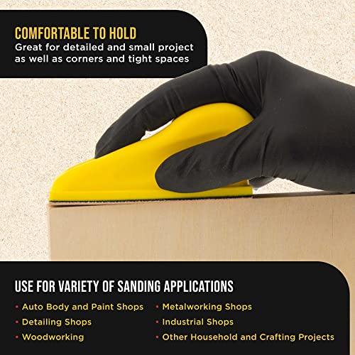 Dura-Gold Micro Hand Sanding Block Kit, 3.5” x 1” Pad, Hook & Loop Backing