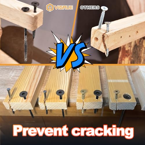 VIGRUE Deck Screws, Wood Screws - Star Drive Decking Screws for Timber, Log, Landscaping Wood, Rust-Resistant, Easy to Install, DIY Projector & Wood Working (50PCS #14X6) - style: 50PCS #14-6 deck screws