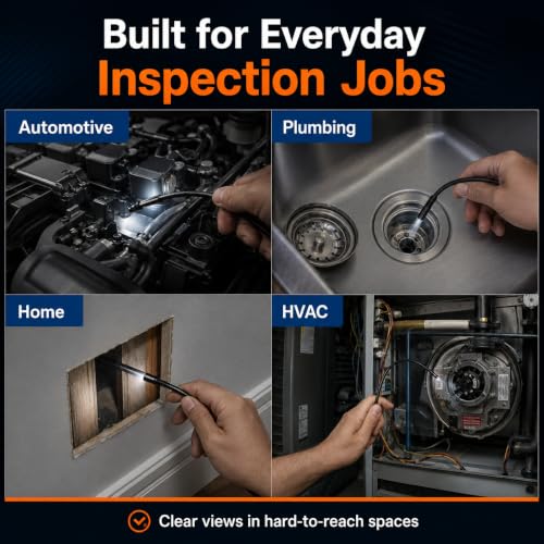 4.3" Inspection Borescope, 1080P HD Endoscope Camera with Photo/Video - size: 4.3''Single Lens 16.4FT