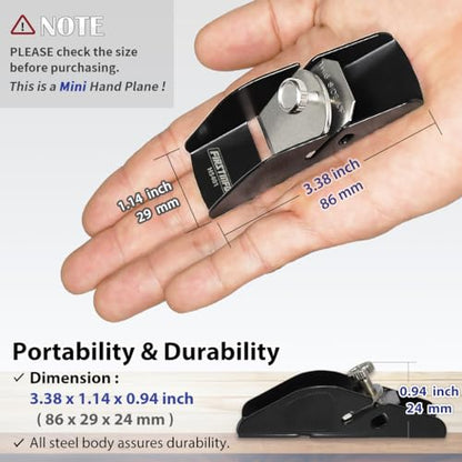 FIRSTINFO Mini Woodworking Hand Plane, Small Lightweight - style: Mini Hand Plane (Black)