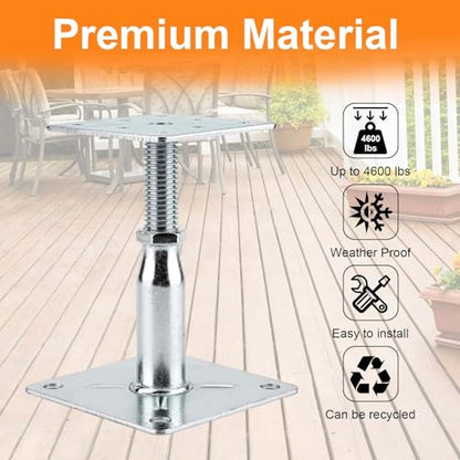 2 Pack Adjustable Support Jack for The Floor,Deck Foundation,Post Floor Joist Jacks,RV Step Stabilizer,Mini Screw Jack- Post 3.5" to 6" - size: 2Pack/3.5-6inch