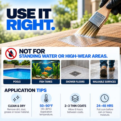 Clear Waterproof Sealant, Water-Based Transparent Waterproofer (1.3 Gal) - style: 1.3 Gal