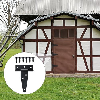 16 Pack 2 Inch T Strap Hinges Heavy Duty Black Outdoor Tee Hinge