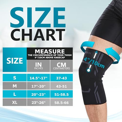 Bodyprox Knee Compression Sleeve for Men and Women (2 Pack), Knee Support Brace for Running and Work out (Small) - size: Small