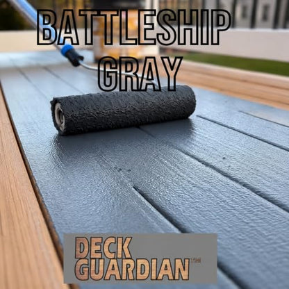 DECK GUARDIAN Elastomeric Deck Paint Coating – Battleship Gray - 1 Gallon - color: Battleship Gray, size: 128 Fl Oz (Pack of 1)