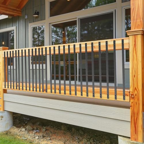 Akenow Deck Balusters, 32.25"x1" Metal Deck Spindles,61 Pack,with Screws - size: 32.25Inch