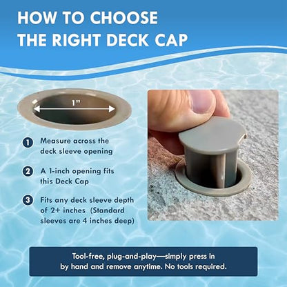 Pool Fence Hole Caps for 1-Inch Poles, Putty, 25 Pack - color: Putty