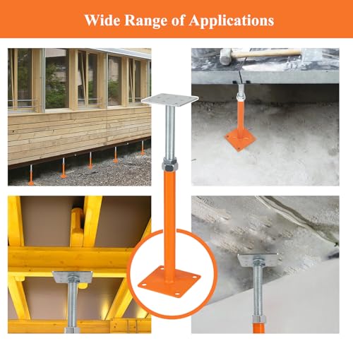 Adjustable Mini Screw Jacks, House Floor Jacks for Leveling 8 PCS 5" - 8" Height Range, Foundation Support Pole, Home Crawl Space 8 Pack Joist Lifting Post, Adjustable Post Base - size: 5"-8"