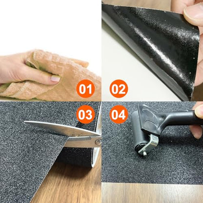 SIKEDEPRO 4" x 33Ft Heavy Duty Anti-Slip Tape,Skateboard Grip Tape, Non-Skid Safety Traction Tape for Staircases Outdoor/Indoor, Waterproof High Traction Stairs Non Skid Treads - size: 4inch