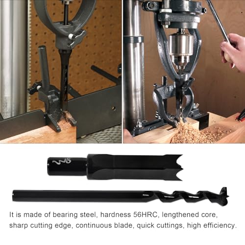 SaferCCTV Square Hole Drill Bit Set for Wood, Bearing Steel Hardness Sharp Mortise Drill Bit 3/4inch Woodworking Mortising Drill Bit - size: 3/4Inch