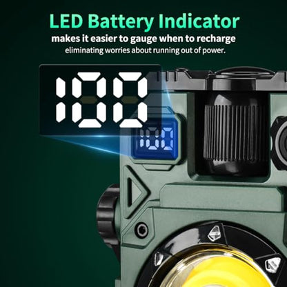 LED Work Light, 2000LM Portable Work Light, Work Lights on Stand Rotatable Stand and Handle, Hook Design LED Flood Light for Workshop Garage, Construction Site