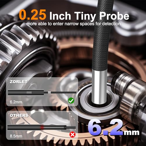 360° Articulating Borescope, 5" Monitor & 4-Way Joystick - size: 5.0 FT