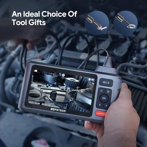 DEPSTECH 50FT Endoscope Camera, Dual Lens 5" IPS Screen Inspection Camera