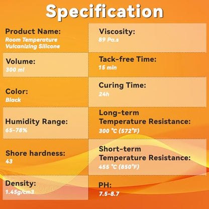 Wood Stove Door Gasket Cement, 850°F RTV High Heat Silicone Sealant, High Temperature Resistance Silicone Material Adhesive, Black, 100ml