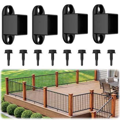 4 Pack Galvanized Steel Deck Railing Brackets for Level Rails - color: The Brackets for Level