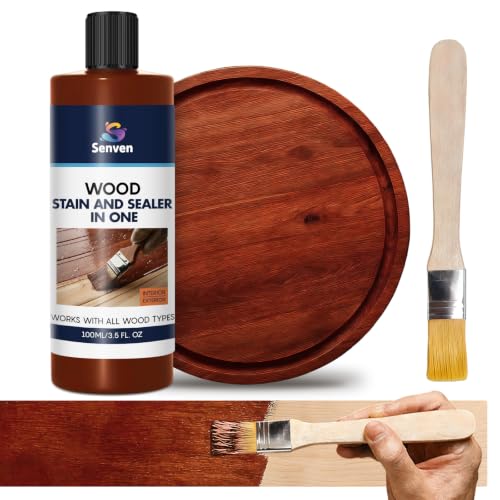 Wood Stain Wood Sealer Wood-Protect 3 in 1, 1 Gallon Clear Wood Stain & Wood Sealer Marine Grade Waterproof Wood Stain & Sealer, Penetrating Wood Sealer for Decks,Fences,Pergolas,Siding,Dock - color: Mahogany Redwood, size: 3.5 Fl Oz