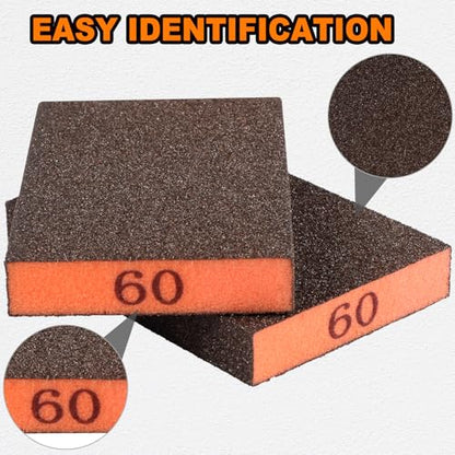 8 Pack Sanding Sponge, 60/80/120/220 Grit Premium Sandpaper Block