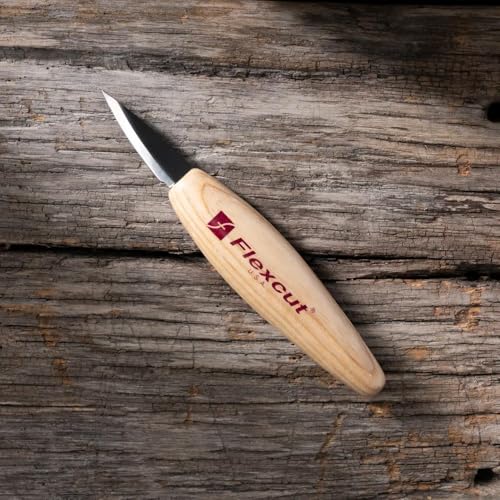 FLEXCUT Wood Carving Knives | Skewed Detail Knife | 1095 High-Carbon Steel Blade | 1-3/4 inch Bevel | 2.5oz | KN34 |Made in the U.S.A - style: Skewed Detail Knife, 1-3/4 inch