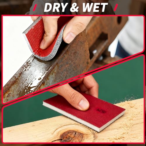 26PCS Hook & Loop Sanding Sponge, Washable and Reusable Sanding Blocks - size: 400 Grit