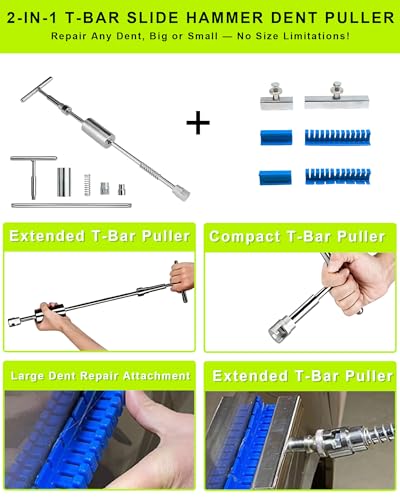 95pcs Dent Puller Kit,Car Dent Puller Kit,Paintless Dent Removal Kit with Suction Cup & Bridge Puller & Golden Lifter, Dent Remover Tool for Car,Body Repair Dent Removal Tools for Car Door Hail Damage - color: 95PCS