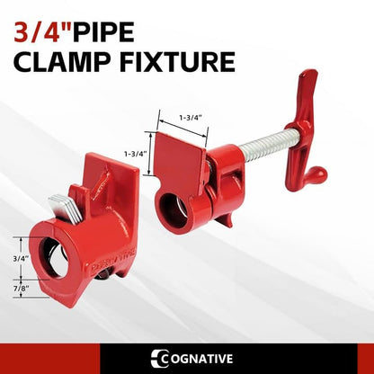 3/4” Pipe Clamp Sets 2-Pack, No Stands - size: Pipe Clamp - Regular Base