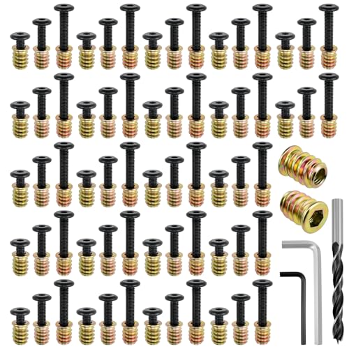 110 Sets M6 Threaded Inserts for Wood | 3 Sizes Inserts