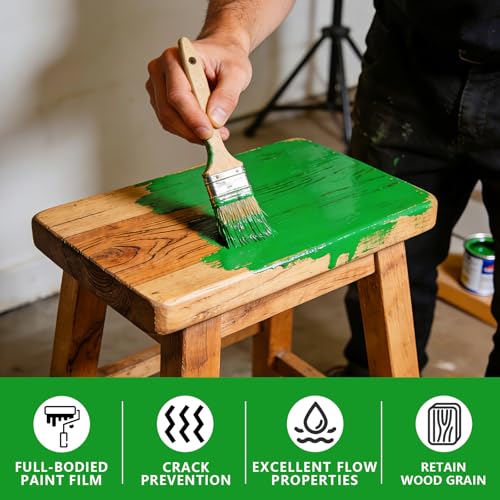 Green Wood Paint & Preservative - Natural Wood Stain for Decks, Fences, Furniture | Non-Toxic, Guards Against Rot | Safe for Kids, Pets, Gardens | Indoor & Outdoor Use (Green, 18 Fl.Oz)