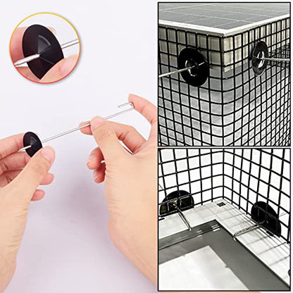 Solar Panel Bird Guard Clips, 100 Sets Stainless Steel J Hooks for Wire
