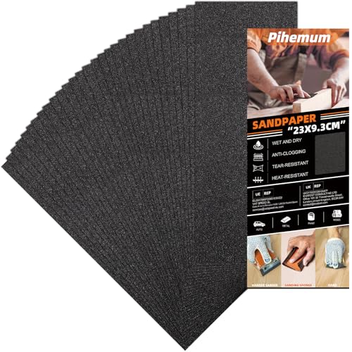 30 PCS Wet Dry Sandpaper 80 Grit Sheets for Polishing & Finishing - color: 80G, size: 9x3.6 Inch