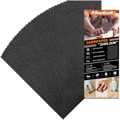 30 PCS Wet Dry Sandpaper 80 Grit Sheets for Polishing & Finishing - color: 80G, size: 9x3.6 Inch