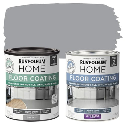 Rust-Oleum Home Interior Floor Semi-Gloss Aged Gray Coating Kit - color: Aged Gray