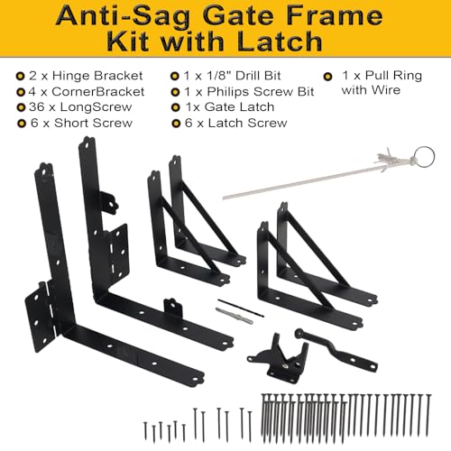 Anti Sag Fence Gate Kit Heavy Duty Gate Corner Brace Bracket - style: 1 Set
