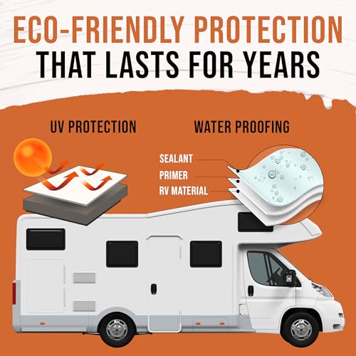 BEEST RV Roof Coating Silicone White, 5 Gal Covers up to 167 sq ft (2 Coat)| Liquid Rubber RV Roof Sealant for Trailer, Camper & Metal Building - Elastomeric Repair Coating, EPDM, TPO Sealer, sealant - style: 5G - Coating