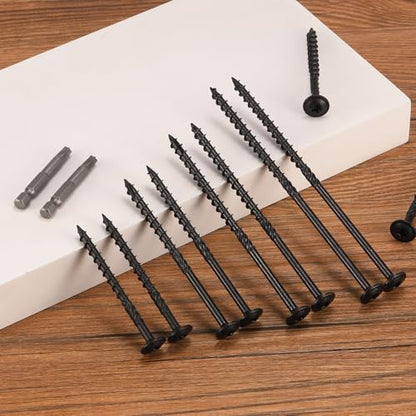 #14 x 5 Inch Lag Screws (57Pcs) 2lb. Structural Wood Screw, Black, Carbon Steel, Washer Head, Rust Resistant epoxy Coated, T30 Star Bit - color: Black, size: #14 x 5"